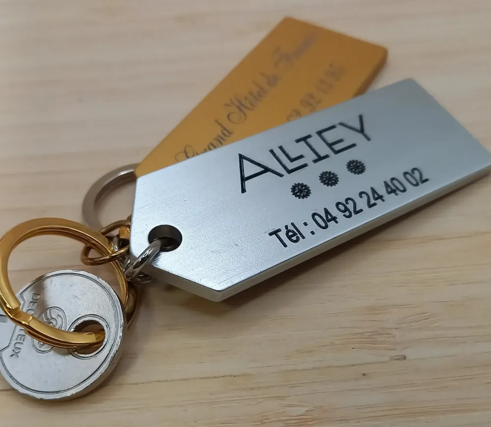 Porte-clés aluminium plat